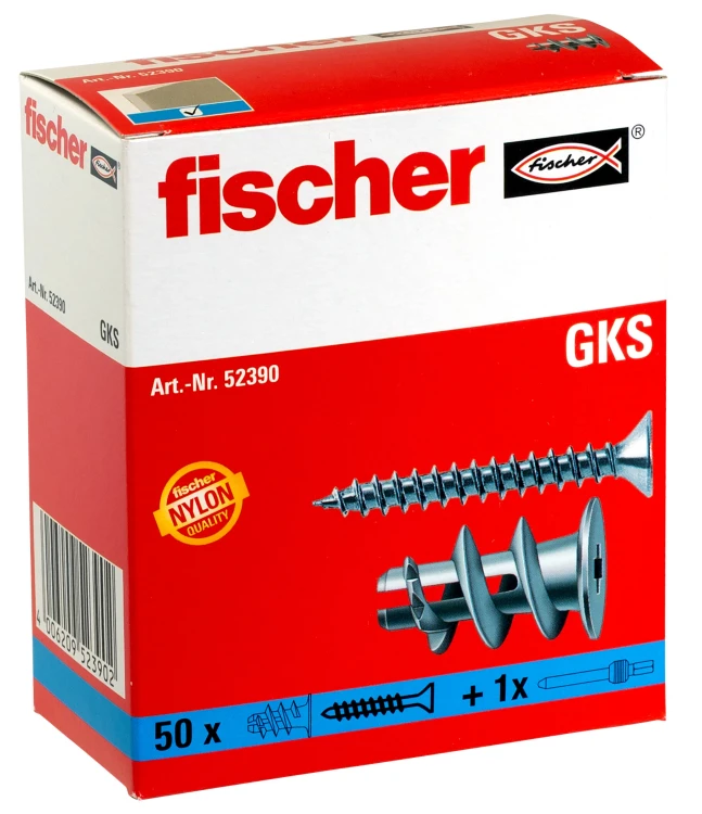 fischer GK – kołki do płyt g-k z przyrządem, nylon, 100 szt. (52389)