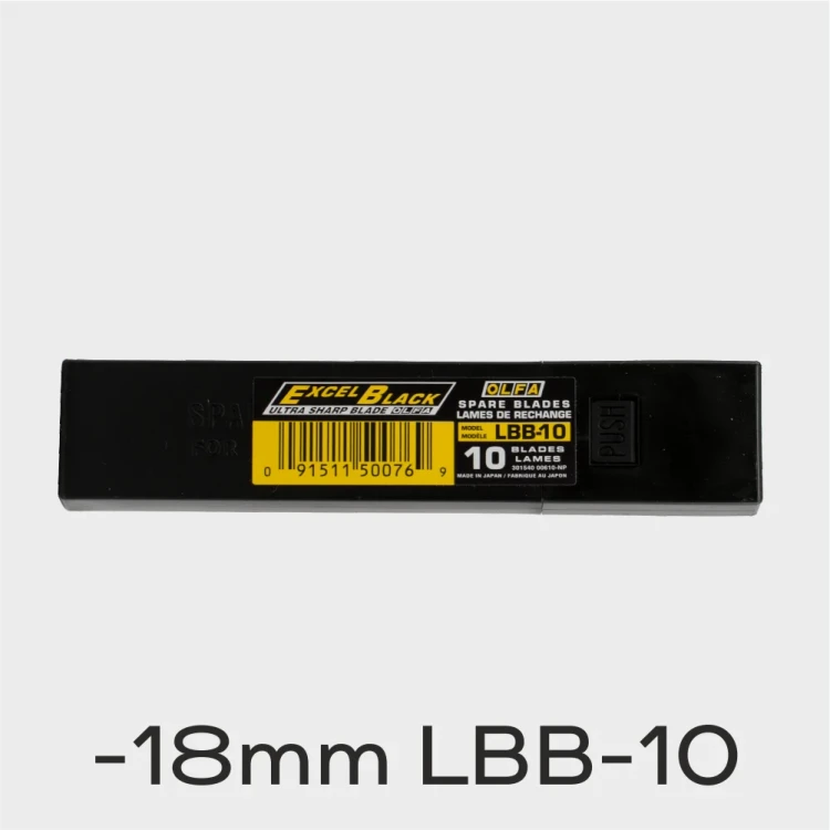 OLFA LBB-10 ostrza 18 mm Excel Black – 10 szt., 25% ostrzejsze