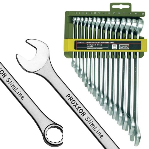 PROXXON 23821 – Zestaw kluczy 15 szt. 6–21 mm | SlimLine + uchwyt