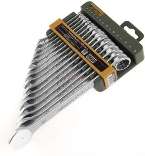 PROXXON 23821 – Zestaw kluczy 15 szt. 6–21 mm | SlimLine + uchwyt