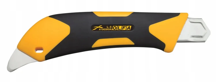 OLFA L-5 nóż segmentowy 18 mm, blokada pokrętłem, uchwyt gumowy
