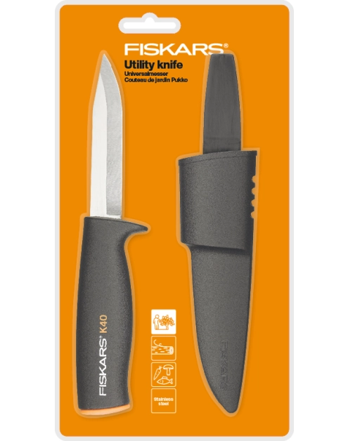 Fiskars K40 1001622 – nóż uniwersalny z pochewką, ostrze 10 cm