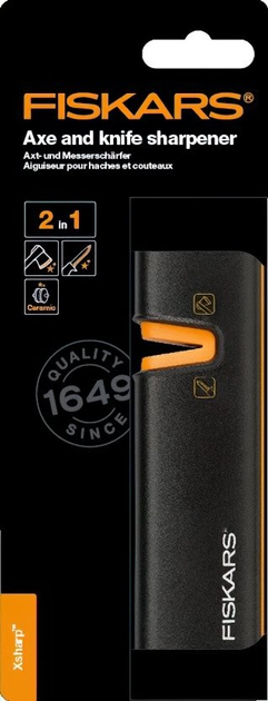 Fiskars Xsharp 1000601 – ostrzałka do siekier i noży, ceramiczna, kompaktowa