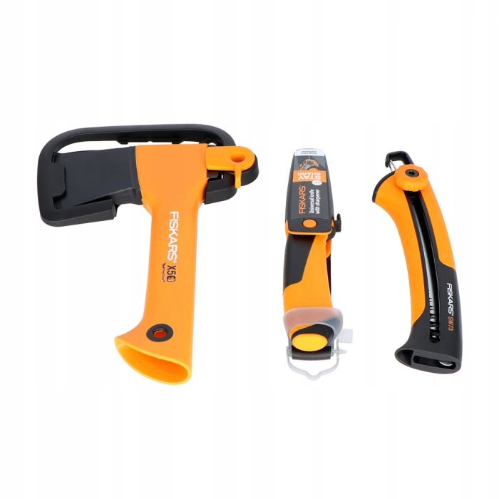 Fiskars Zestaw 1057913: X5 XXS 23 cm + Xsharp + nóż K40 – ognisko/outdoor