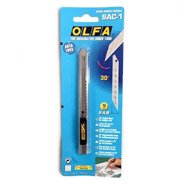 Nóż modelarski Nożyk do folii Nożyk do papieru 9mm 30 stopni 30° OLFA SAC-1