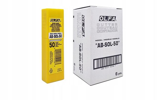 Olfa ostrza stałe mocne AB-SOL-50 9 mm bez segmentów 50 szt.