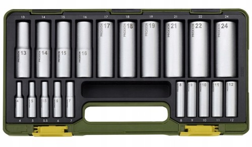 Proxxon 23292 Zestaw długich głębokich nasadek 1/4-1/2 20szt.
