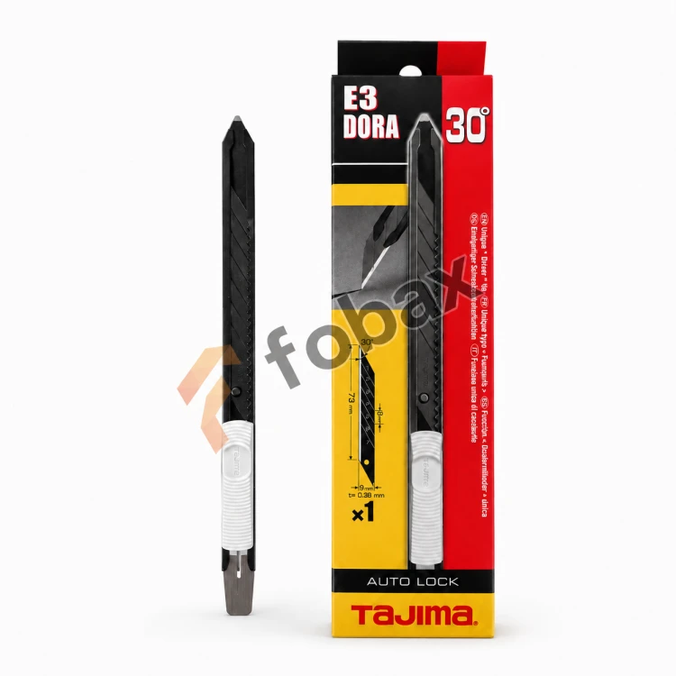 Nóż z łamanym ostrzem 9 mm czarno-biały TAJIMA DC395 E3 DORA