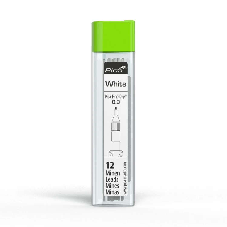 Rysiki PICA FINE DRY 7032 Wkłady H 0,9mm do ołówka 7070 BIAŁE 12 sztuk