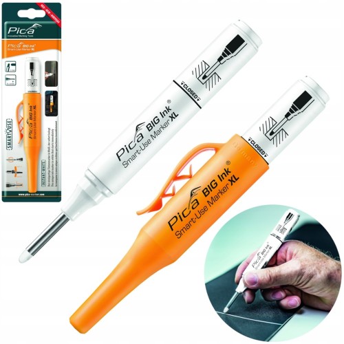 Marker Pica 170/52 znacznik do GŁĘBOKICH otworów precyzyjny BIG Ink biały