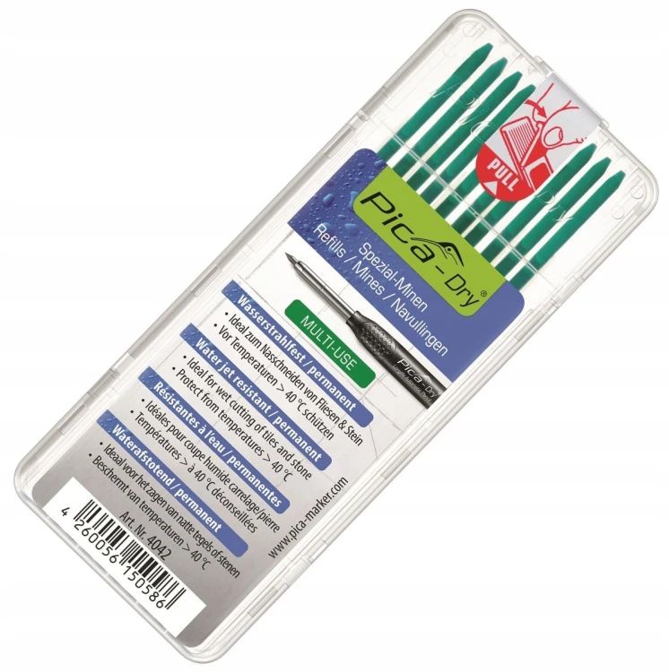 Pica 4042 Wkłady wodoodporne do ołówka Pica Dry 3030 zielone