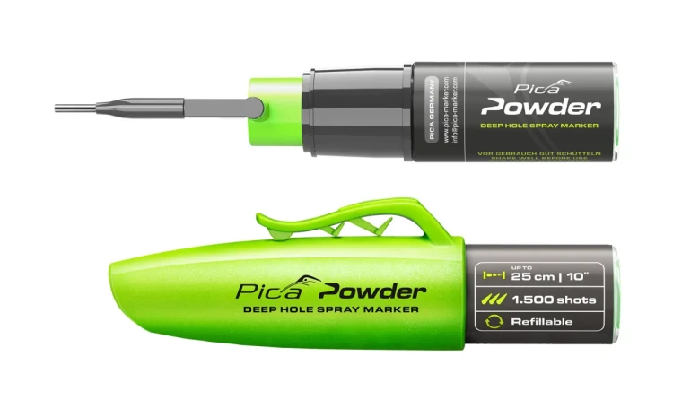 Pica Powder Deep Hole Spray Marker 360° zielony 2020