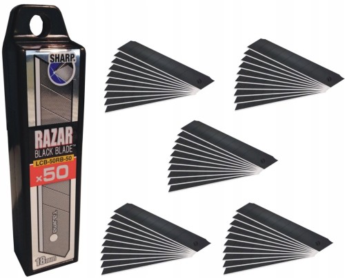 Ostrza łamane 18 mm czarne razar (50 szt.) TAJIMA LCB50RB-50H