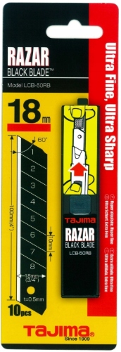 Ostrza łamane 18 mm czarne razar (50 szt.) TAJIMA LCB50RB-50H