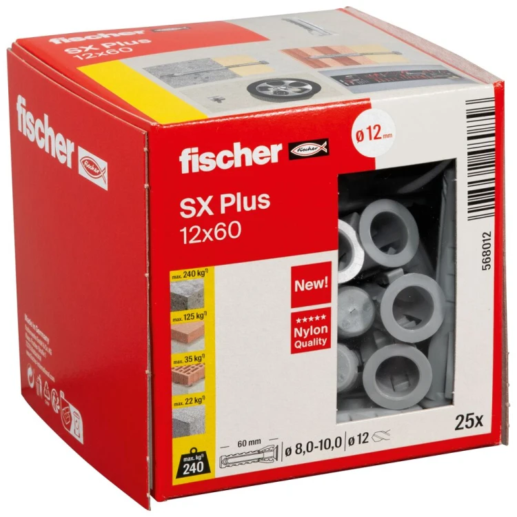 Kołek rozporowy fischer SX Plus 12 x 60 25 szt. 00568012
