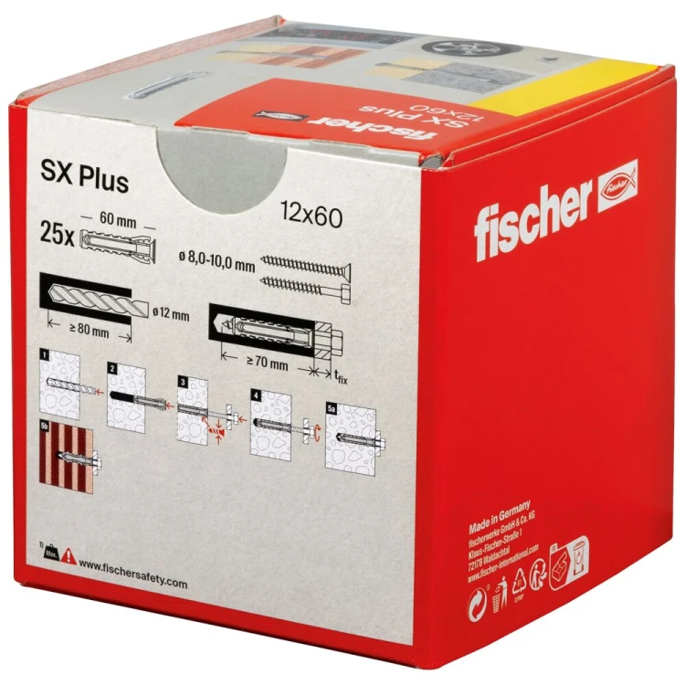 Kołek rozporowy fischer SX Plus 12 x 60 25 szt. 00568012