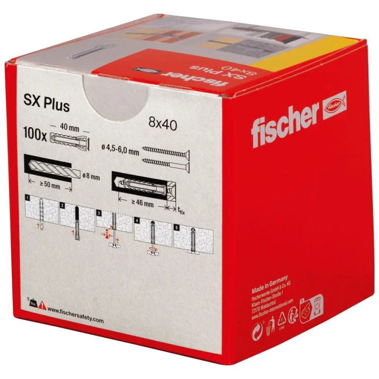 Kołek rozporowy fischer SX Plus 8 x 40 100 szt. 00568008