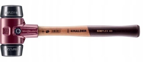 Młotek brukarski Simplex 60mm HALDER 3002.060 z wymiennymi końcówkami 1,6kg