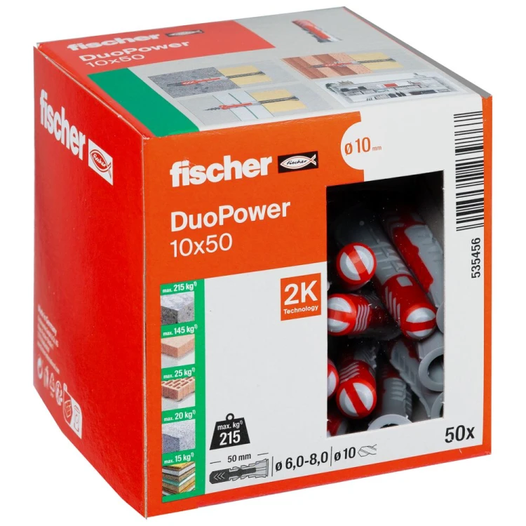 Kołek rozporowy fischer DuoPower 10 x 50 50 szt. 00535456
