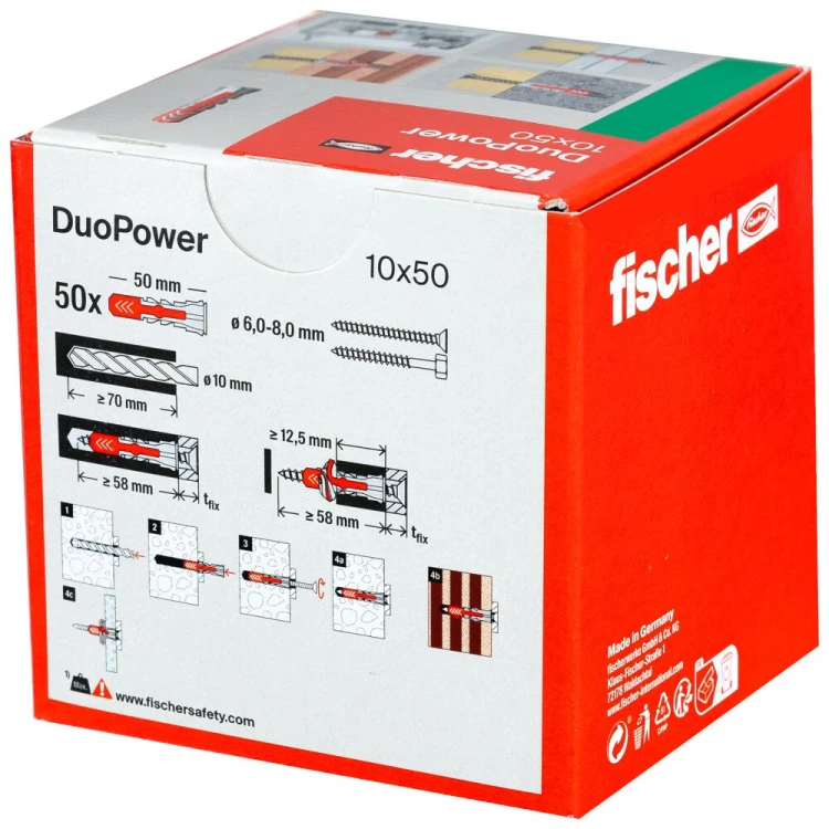 Kołek rozporowy fischer DuoPower 10 x 50 50 szt. 00535456