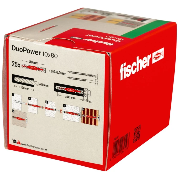 Kołek rozporowy fischer DuoPower 10 x 80 25 szt. 00538252