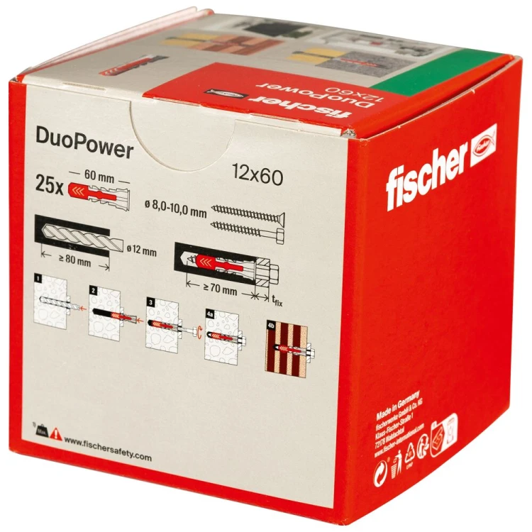 Kołek rozporowy fischer DuoPower 12 x 60 25 szt. 00538253