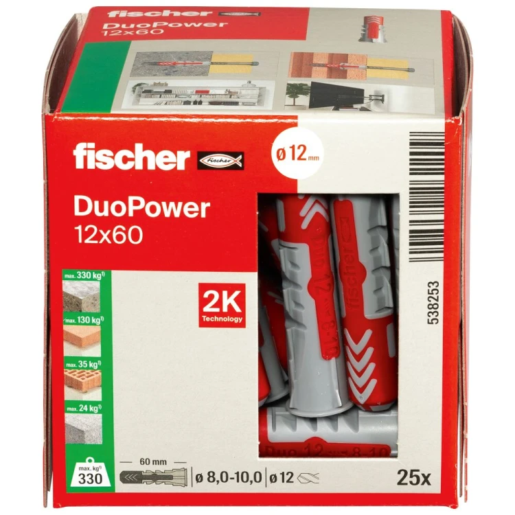 Kołek rozporowy fischer DuoPower 12 x 60 25 szt. 00538253